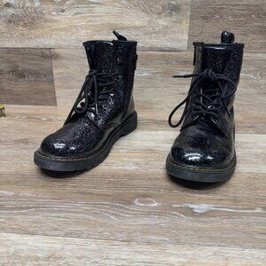 Dr. Martens Black Cosmic Glitter Combat Boot Women's Size 7